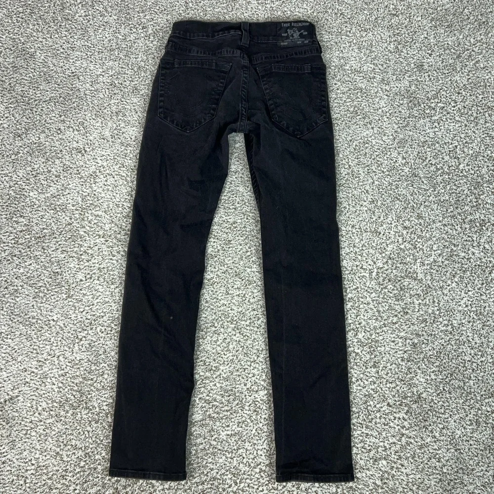 True Religion Jeans Mens 30x34 Black Geno Relaxed Slim Straight Stretch Denim